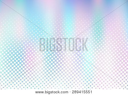 Abstract Smoot Blurred Holographic Gradient Background With White Halftone Effect. Hologram  Luxury 