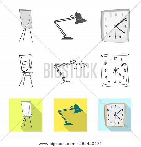 Vector Illustration Of Furniture And Work Logo. Set Of Furniture And Home Stock Vector Illustration.