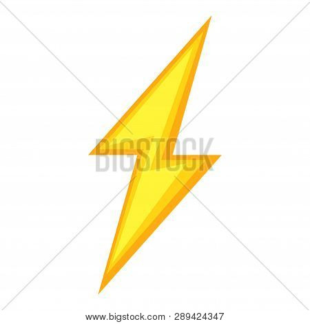 Colorful Cartoon Lightning Symbol. Power Energy Sing. Electricity Themed Vector Illustration For Ico