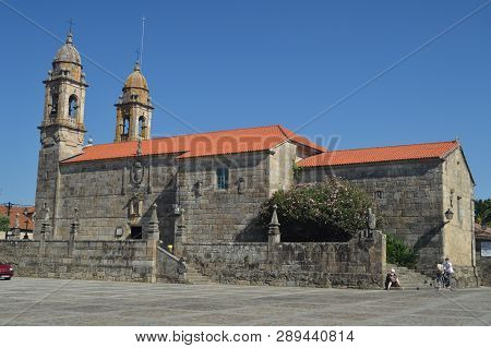 Side Facade Of The Church Of San Benito De Fefinanes In The Plaza De Fefinanes In Cambados. Nature, 
