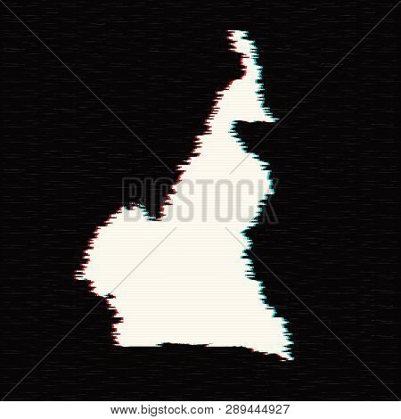 Vector map Cameroon. Isolated vector Illustration. Black on White background. EPS Illustration.