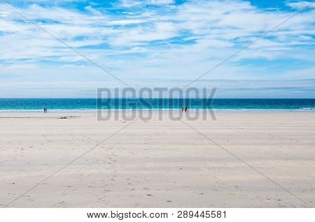 Beach Of The Atlantic Ocean In Finistere Brittany France