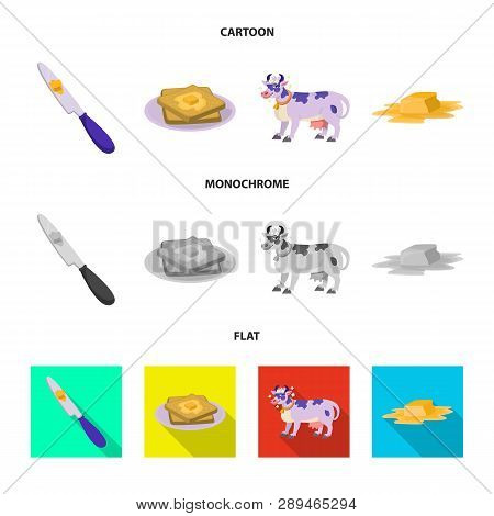 Vector Illustration Of Creamy And Product Logo. Collection Of Creamy And Farm Stock Symbol For Web.