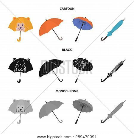 Vector Illustration Of Protection And Closed Sign. Collection Of Protection And Rainy Stock Vector I