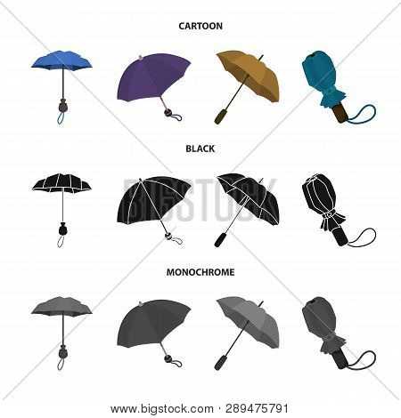 Vector Design Of Protection And Closed Sign. Collection Of Protection And Rainy Vector Icon For Stoc