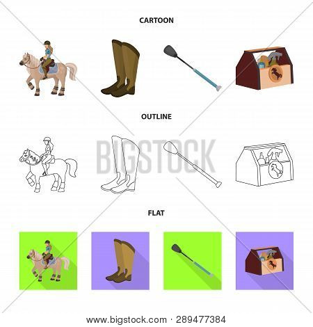 Vector Illustration Of Equipment And Riding Sign. Set Of Equipment And Competition Stock Vector Illu