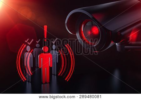 Society Under Control Of Artificial Intelligence. Obey Or Face Consequences. 3d Rendering
