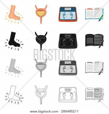 Isolated Object Of Diet And Treatment  Logo. Set Of Diet And Medicine Stock Symbol For Web.