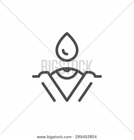 Eye Dripping Line Icon Isolated On White. Vector Illustration