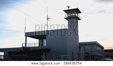 Control Tower Of The Port Of Sete, France