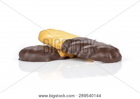 Group Of Two Whole Lazy Cookie With Chocolate Isolated On White Background