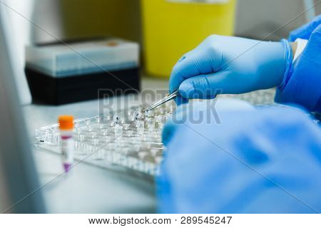 Pcr Laboratory. Biological Safety Cabinets Class Ii . Rna And Dna Extraction From Biological Materia