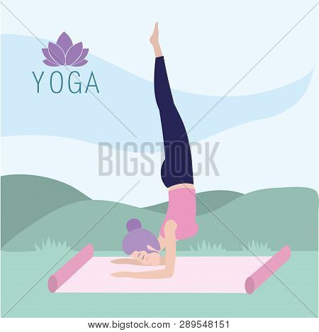 Waman Training Yoga Position Balance In The Mat Vector Illustration