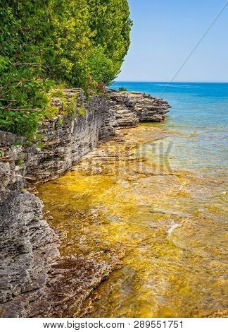 Rocky Coast At Cave Point.