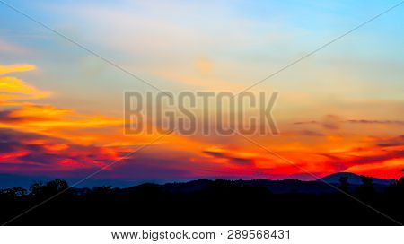 The Sky With Red, Black, Yellow Usually Happens After The Sun Sets