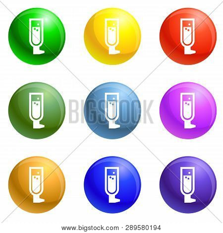 Man Insulin Spray Icons Vector 9 Color Set Isolated On White Background For Any Web Design