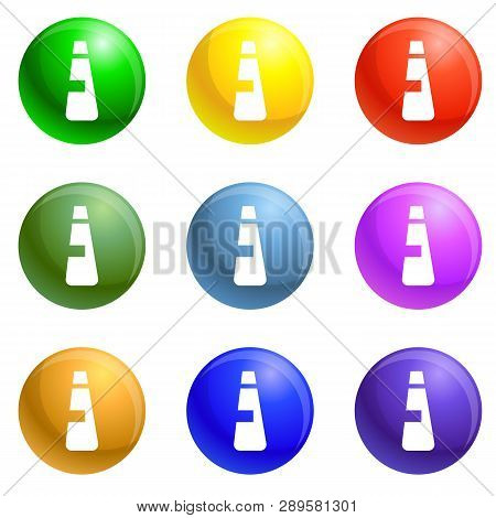 High Density Bottle Icons Vector 9 Color Set Isolated On White Background For Any Web Design