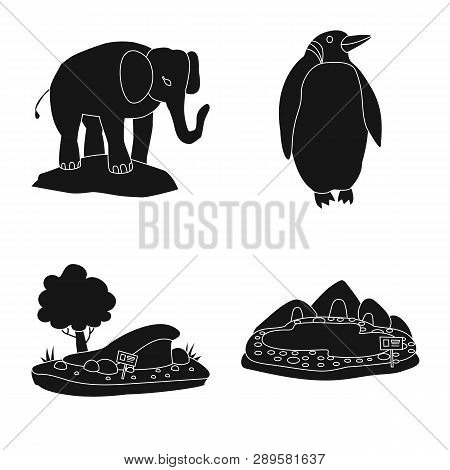 Vector Design Of Fauna And Entertainment Logo. Set Of Fauna And Park Vector Icon For Stock.