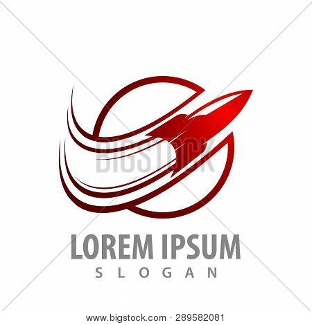 Circle Skyrocket Concept Design. Symbol Graphic Template Element Vector