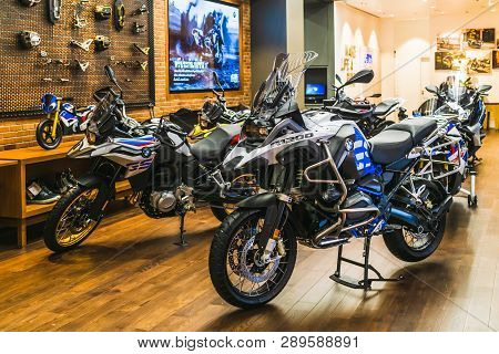 Thailand, Bangkok -28 February 2018 : Motorbike Bmw R1200 And Bmw  R1200 Gs Adventure Bike, Superspo