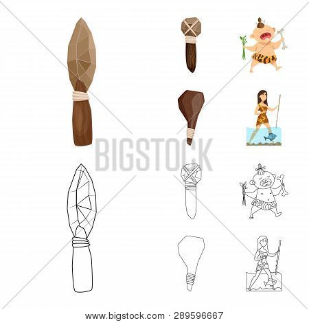 Vector Illustration Of Evolution  And Prehistory Icon. Collection Of Evolution  And Development  Vec