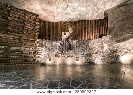 Wieliczka, Poland - February 20: Chamber With Nicolaus Copernicus In Wieliczka Salt Mine On February