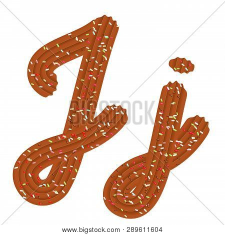 Tempting Tipography. Font Design. 3D Letter J Of The Chocolate Cream And Candy