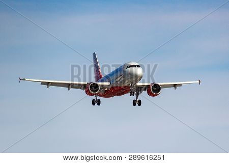 Moscow, Russia - March 14, 2019: Aircraft Airbus A319-115 Vp-biv Of Rossiya - Russian Airlines Going