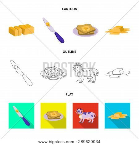Vector Illustration Of Creamy And Product Symbol. Collection Of Creamy And Farm Vector Icon For Stoc