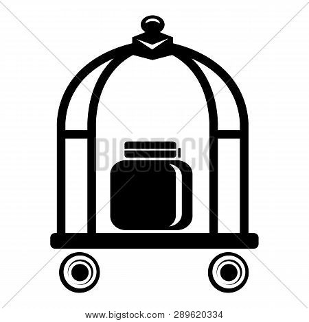 Baggage Trolley Icon. Simple Illustration Of Baggage Trolley Icon For Web