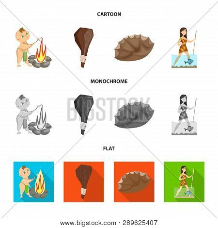 Vector Design Of Evolution  And Prehistory Sign. Set Of Evolution  And Development  Stock Symbol For