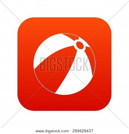 Ball For Children To Play Icon Digital Red For Any Design Isolated On White Illustration