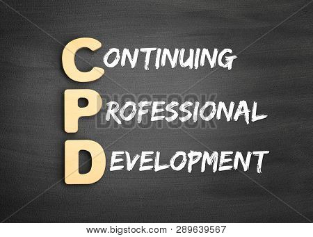 Wooden Alphabets Building The Word Cpd - Continuing Professional Development Acronym On Blackboard