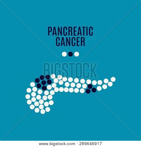 Pancreatitic Cancer Medical Poster On Blue Background