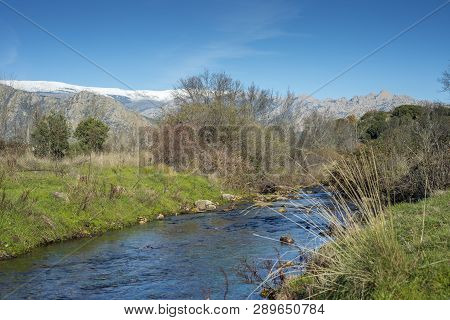 Views Of The Fuentiduena Stream On Its Way Through The City Of Cerceda, In The Province Of Madrid, S