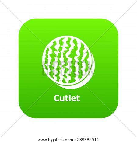 Cutlets Icon Green Isolated On White Background
