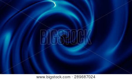 Blue Hypnotic Spiral Rotates Slowly, Seamless Loop. Abstract Digital Funnel Spinning Hypnotically.