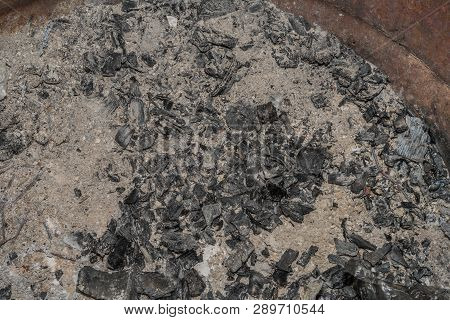 View Inside Rusty Metal Fire Pit