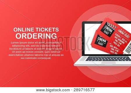 Online Cinema, Internet Streaming. Web Banners, Web Sites, Printed Materials. Vector Stock Illustrat