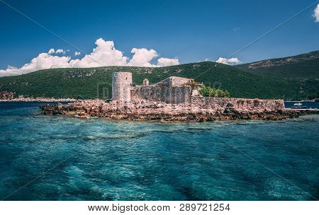 Monastery Of The Assumption. Island In The Bay Of Kotor, Montenegro
