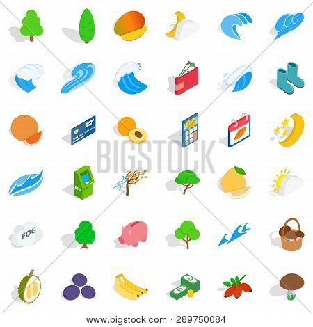 Viable Icons Set. Isometric Style Of 36 Viable Icons For Web Isolated On White Background