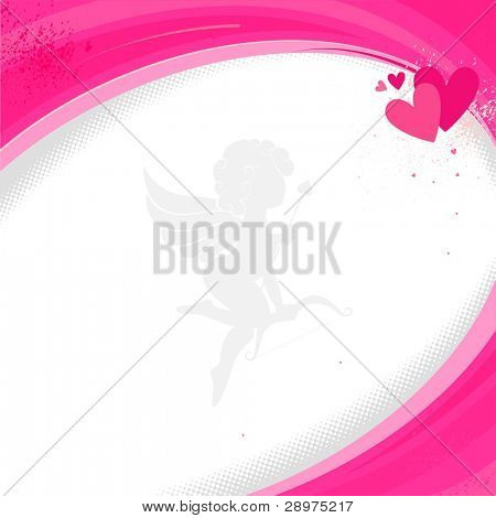 Astratto sfondo rosa con Cupido