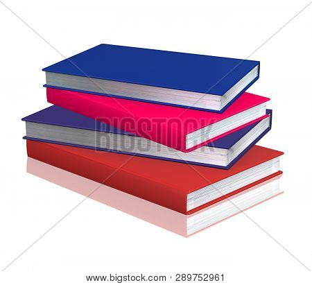 Book,  Booklets, Brochures With Blank Pages And Cover. 3d Illustration