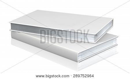 Book,  Booklets, Brochures With Blank Pages And Cover 3d Rendering.