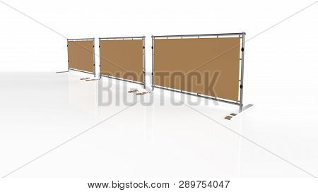 Backdrop Stand For Banners Isolated On White Background . 3d Illustration