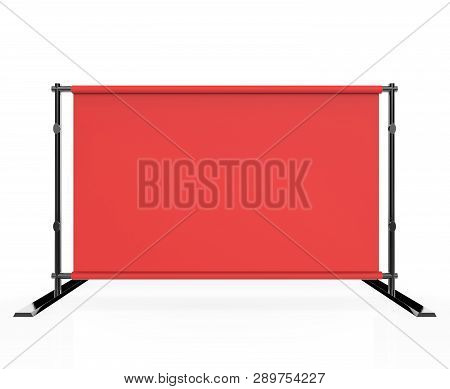 Backdrop Stand For Banners Isolated On White Background . 3d Illustration