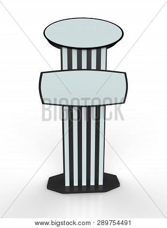 Big Blank Sign Tower Isolated On White Background . 3d Illustration