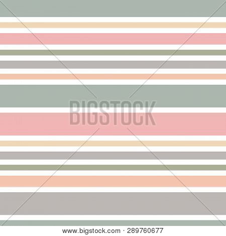 Abstract Horizontal Striped Seamless Pattern. Pastel Colored Background. Wrapp Tage Style.