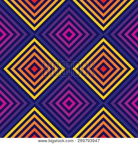 Vector Abstract Geometric Seamless Pattern. Retro 1980-1990’s Style Design