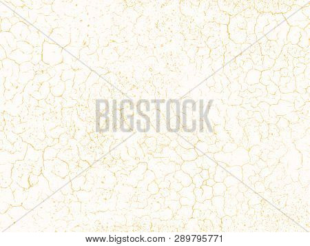 Vector Gold Chic Texture. Patina Scratch Golden Distress Grunge Background. Gold Distressed Effect.